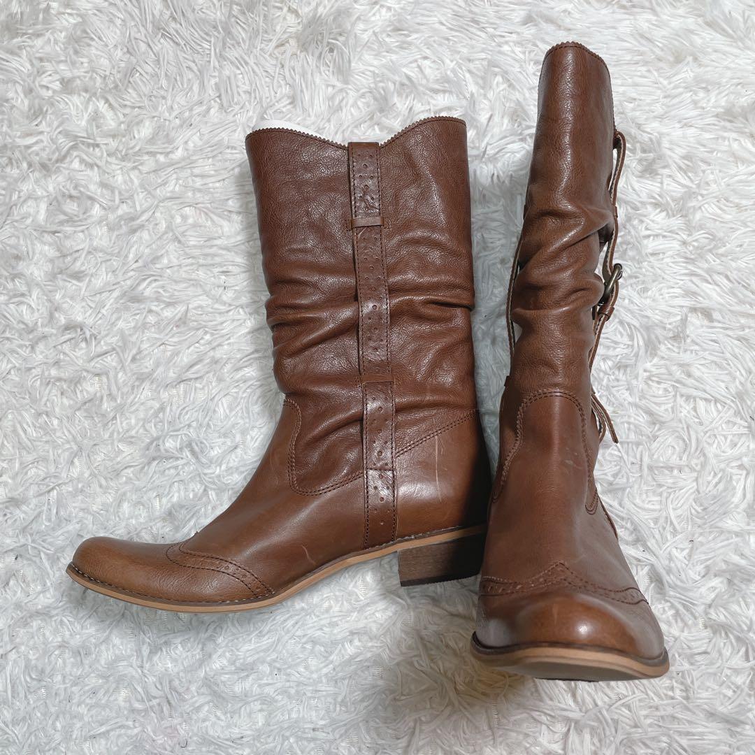 未使用　イング　ING ロングブーツ　ブラウン　茶色　大きいサイズ　25.5cm