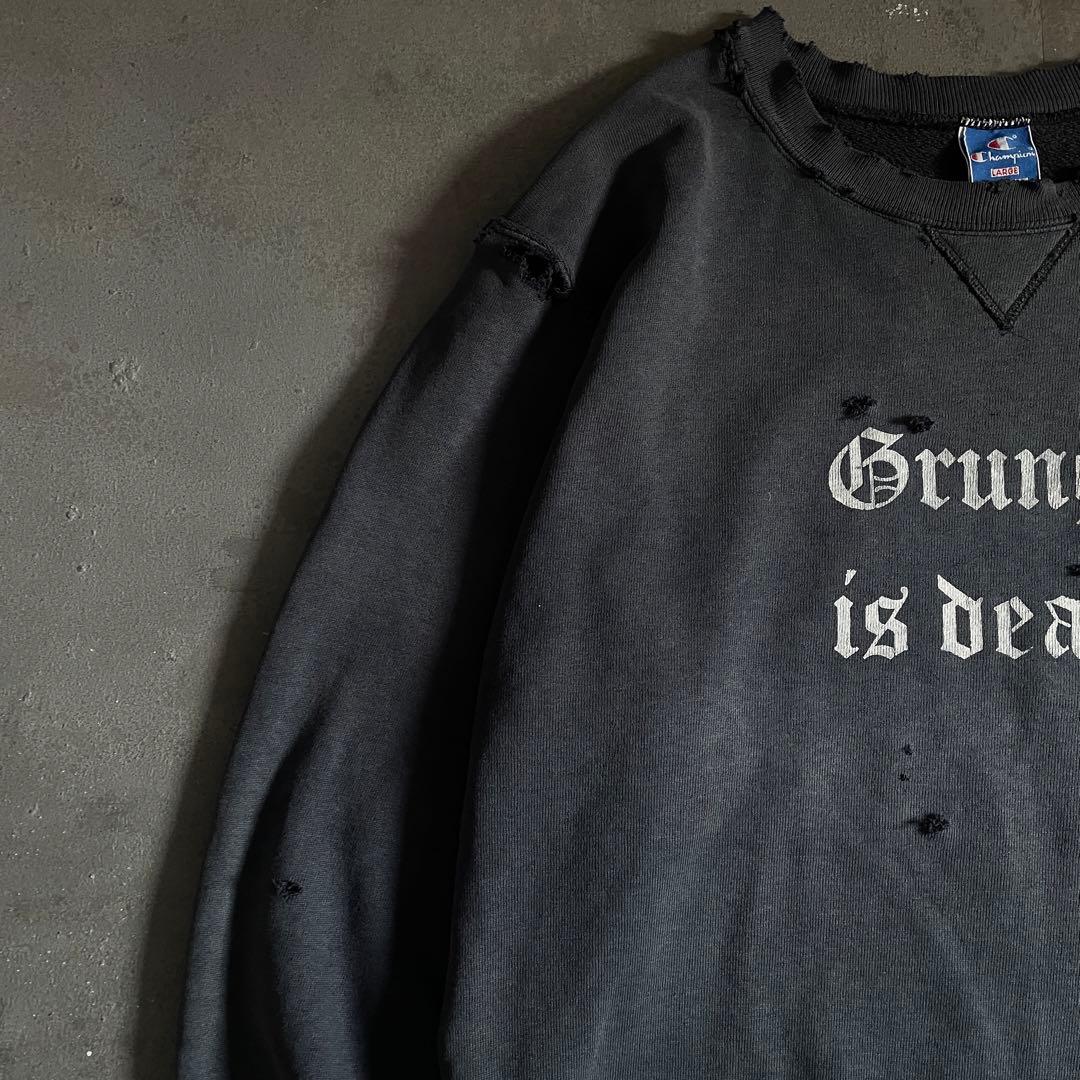 90's grunge is dead“ペイント“USA製“boro sweat