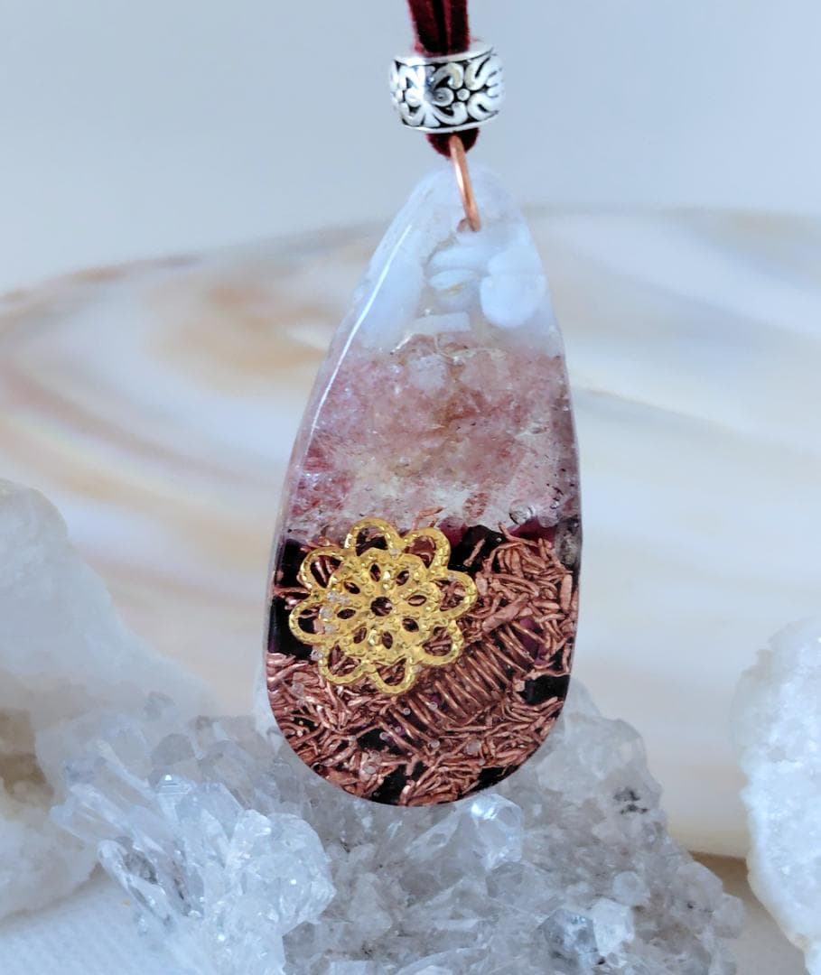 P562 オルゴナイト 天然石 パワーストーン ネックレス ペンダント