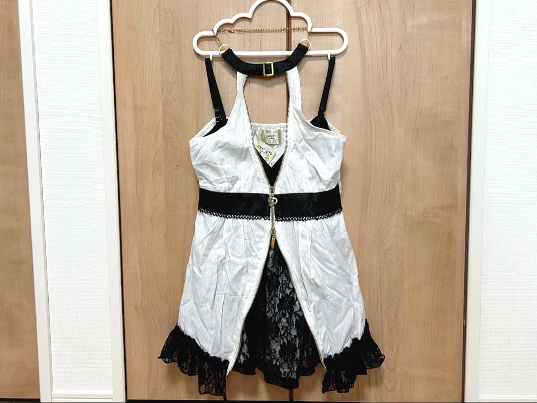 タグ付き♡GOLDS♡ハートチャーム＆ダブルジッパー♡チョーカー付きトップス♡白 14kt White Gold Heart Locket Necklace with Single Diamond | Ross