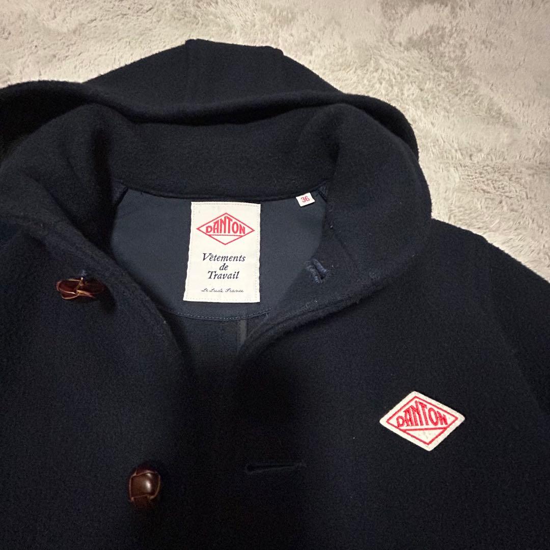 DANTON フード付きウールロングコート ネイビー 36サイズ - メルカリ