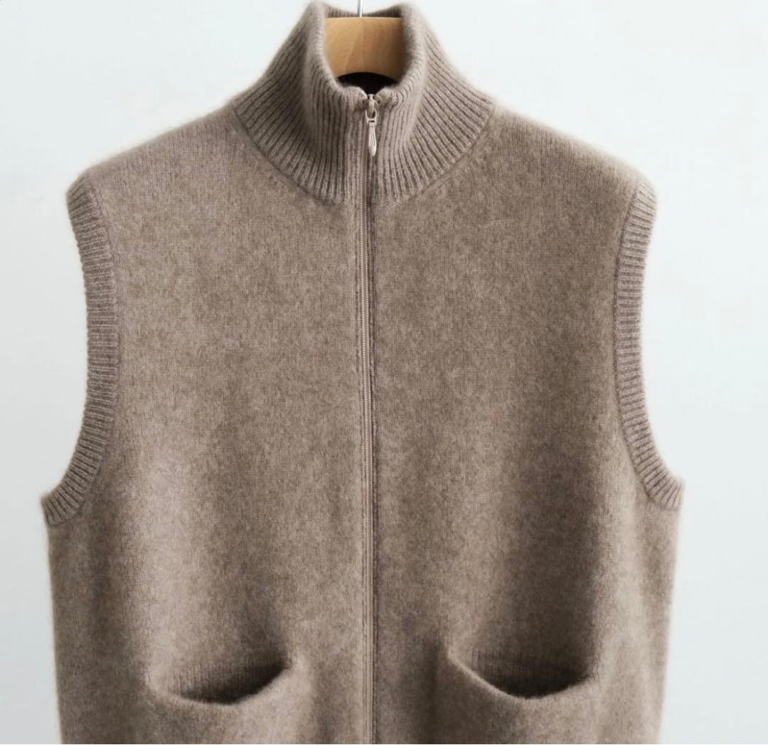 maatee&sons 23aw CASHMERE 強縮絨 JIP VEST