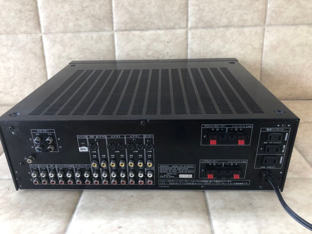 SONY AVアンプ「TA-AV550」(G40) - メルカリ