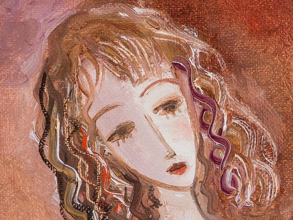 ◇織田広比古 『赤いヴァイオリン』 油彩 3号◇検）織田広喜 宮永岳彦