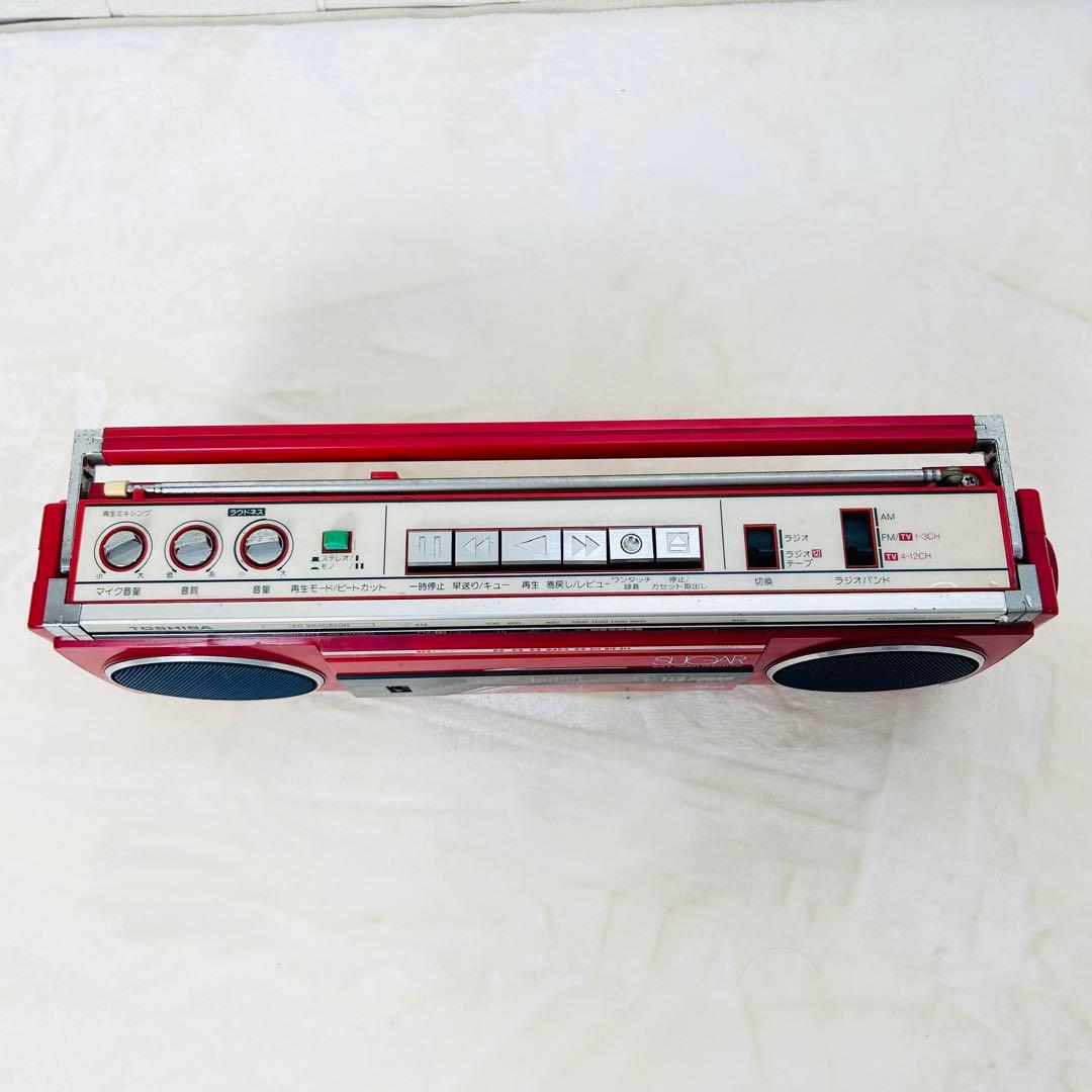 東芝 ラジカセ SUGAR RT-SF4 レッド 昭和レトロ 元箱付き ラジオ