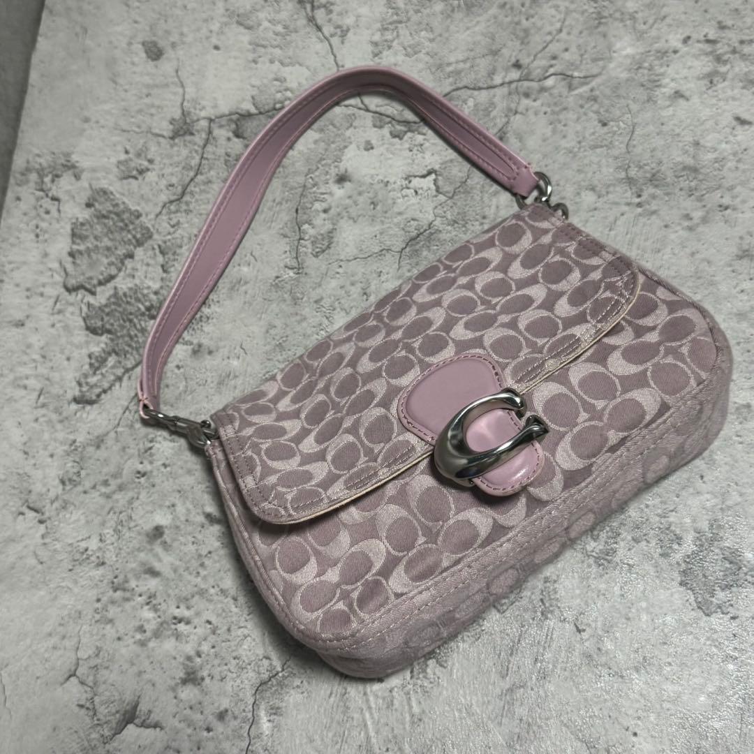 美品✨️コーチ ワンショルダーバッグ タビー シグネチャーデニム レザー COACH（コーチ） ソフトタビー CG094 ショルダーバッグ シグネチャー