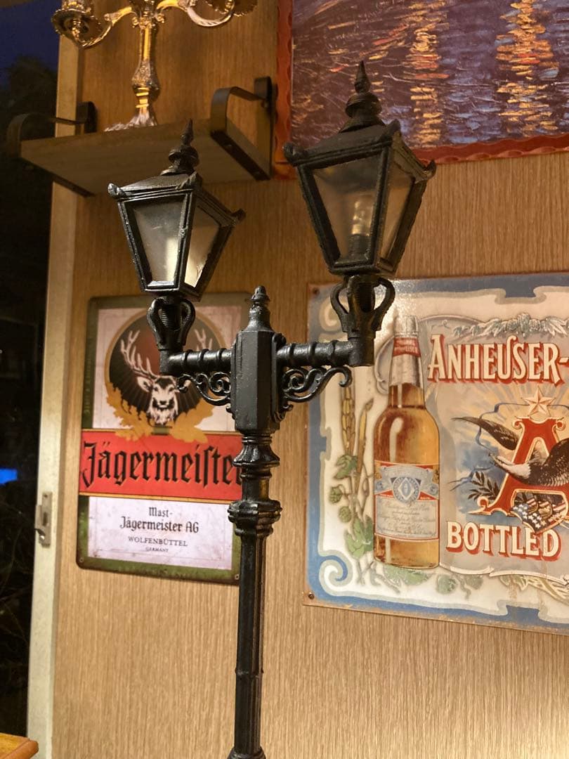 希少 ガス灯 置物 アンティーク ランプ 西洋 街灯 オブジェ 模型 昭和