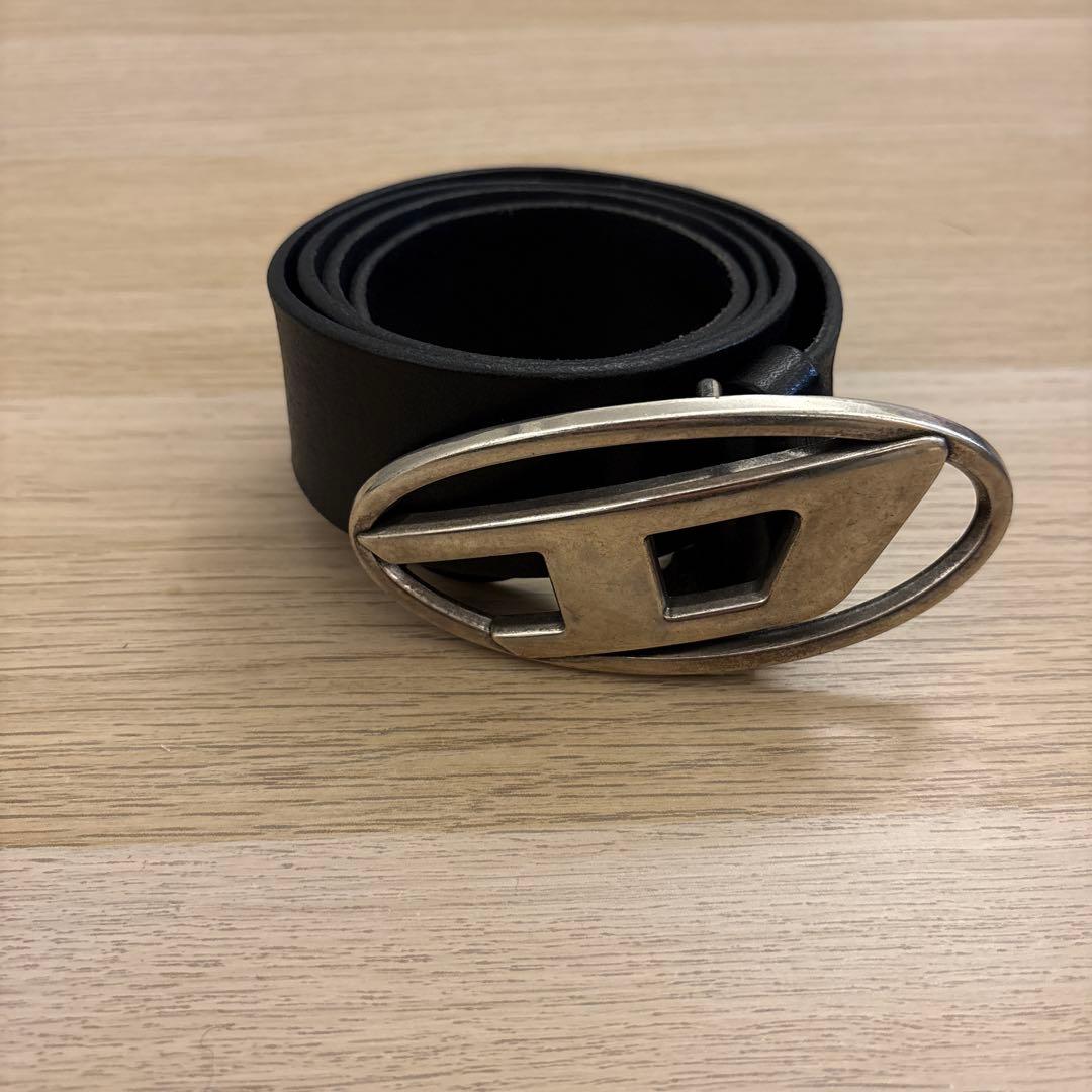 DIESEL シルバー バックル ベルト 75/30