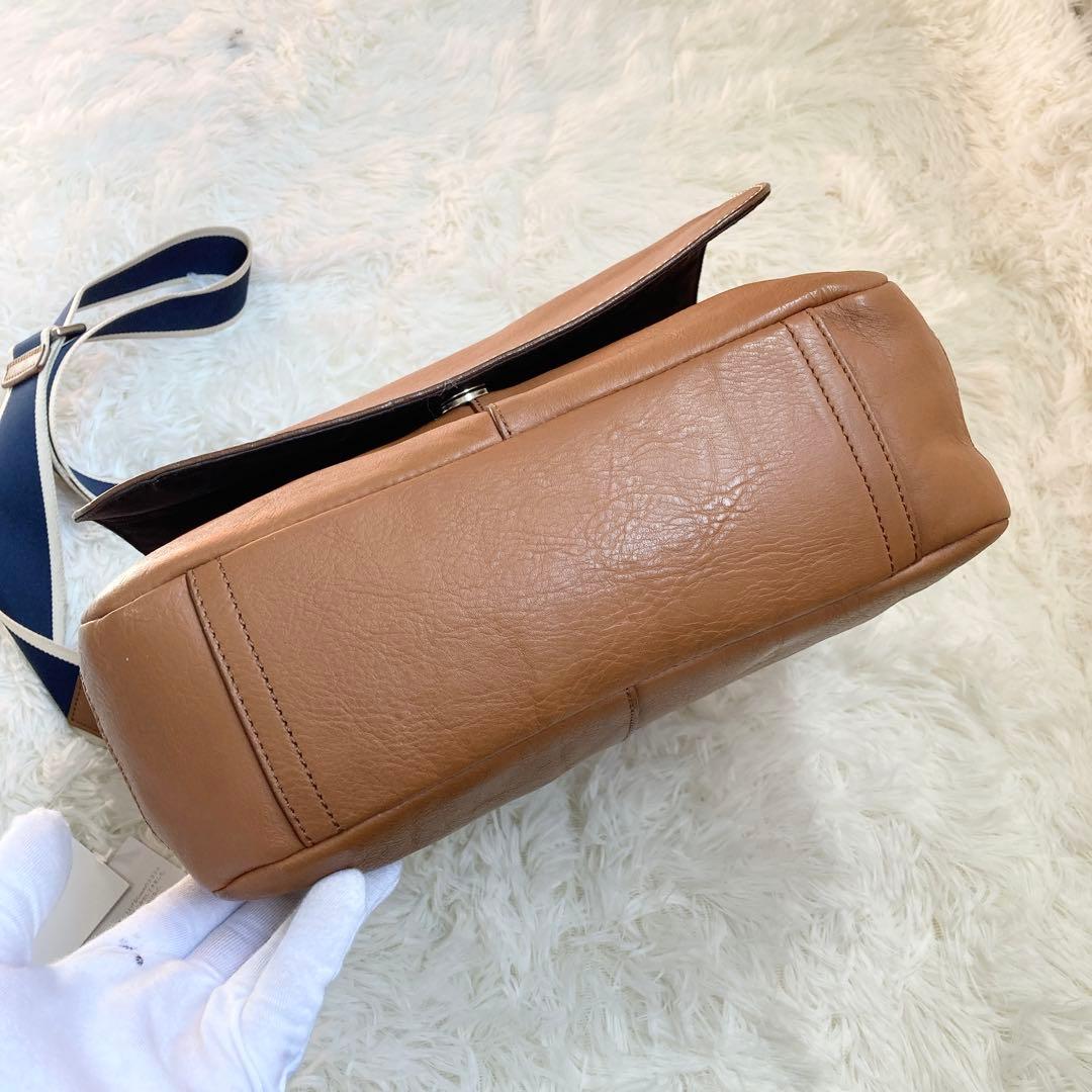極美品 COACH フライトバッグ メッセンジャーバッグ 茶 ヘリテージ