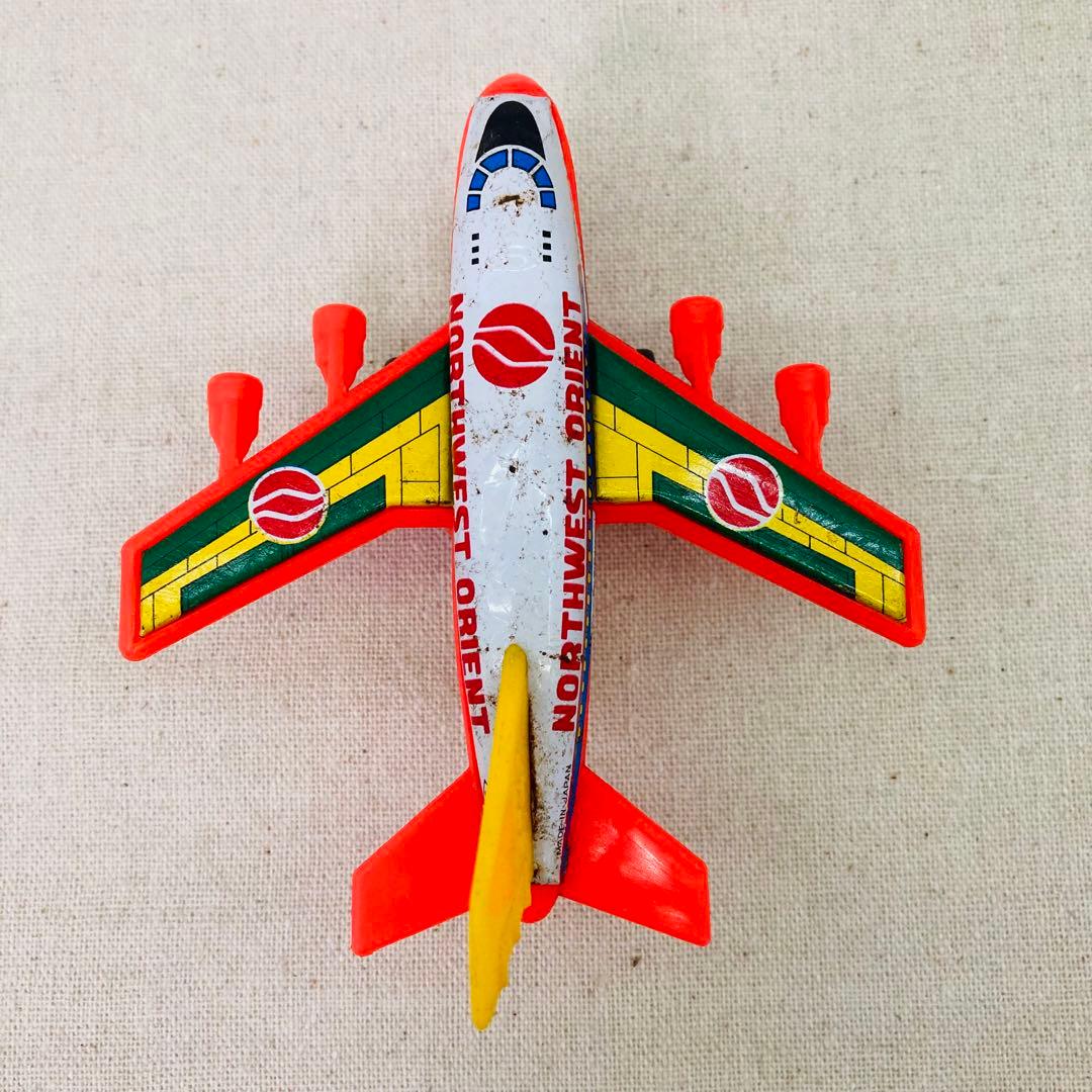 昭和レトロ】飛行機 おもちゃ ブリキ ノースウエストオリエント 空港