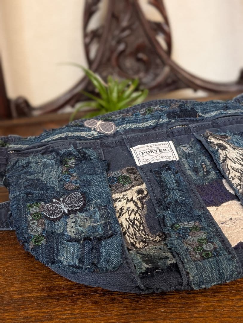 ❇️専用に。《吉田カバンと双頭のWolf＆Flower》藍染　襤褸　ミナ