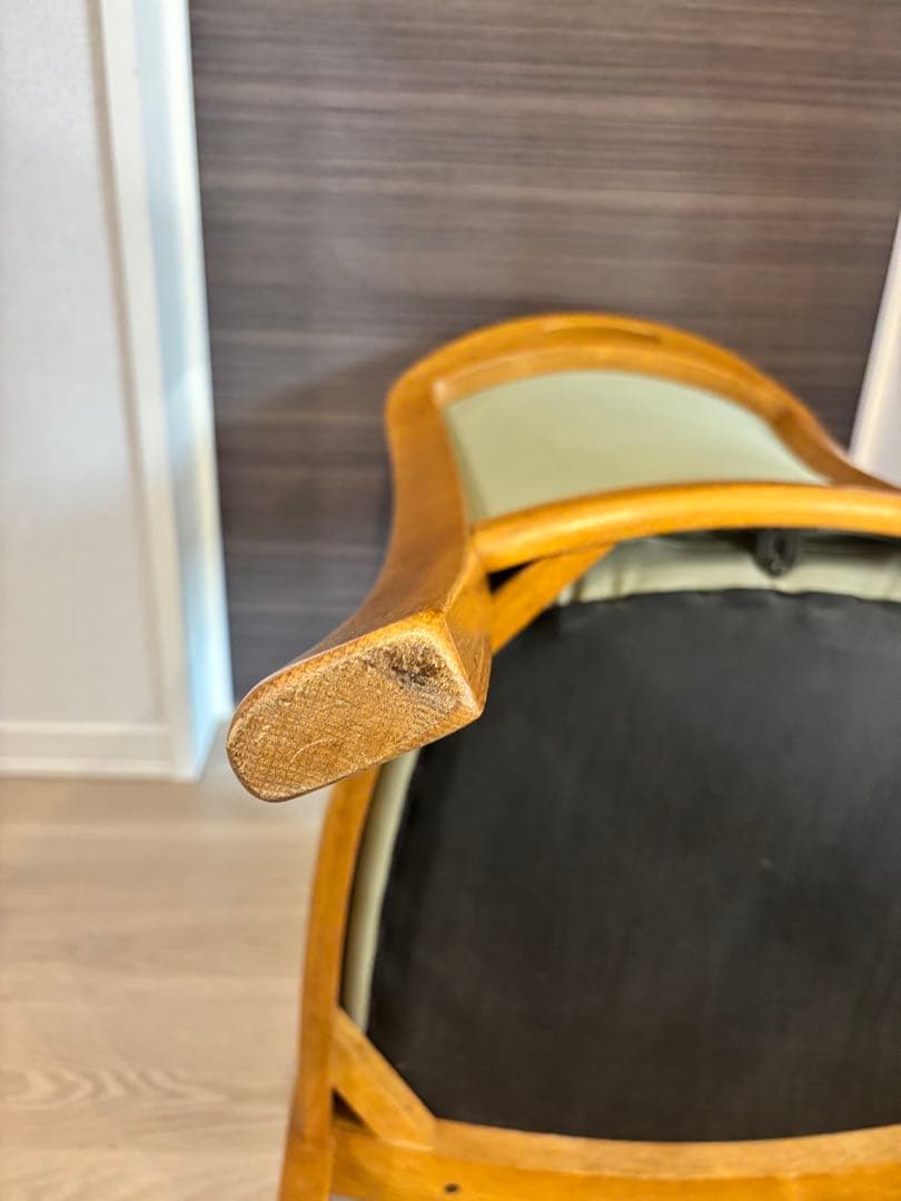 浜本工芸 ダイニングチェア 2800 ダークオーク レザー グレー - メルカリ