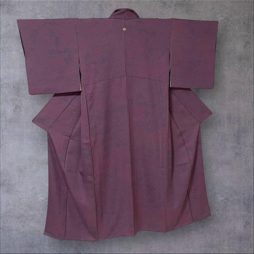 k181 単衣 色無地 洗える着物 うそつき袖 一つ紋 身丈149裄丈