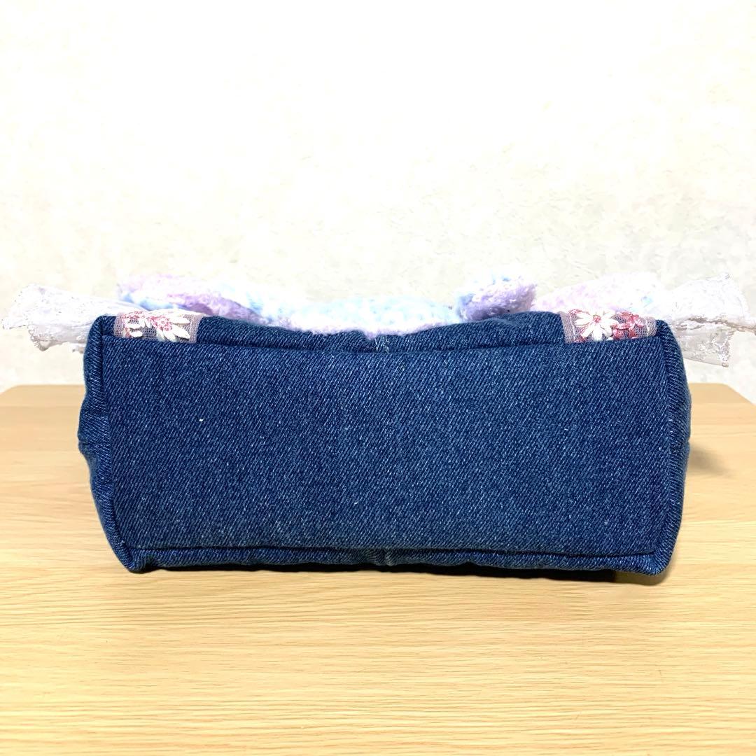 コヤンイサムチョン ハンドメイド デニムリメイク フリルバッグ トート