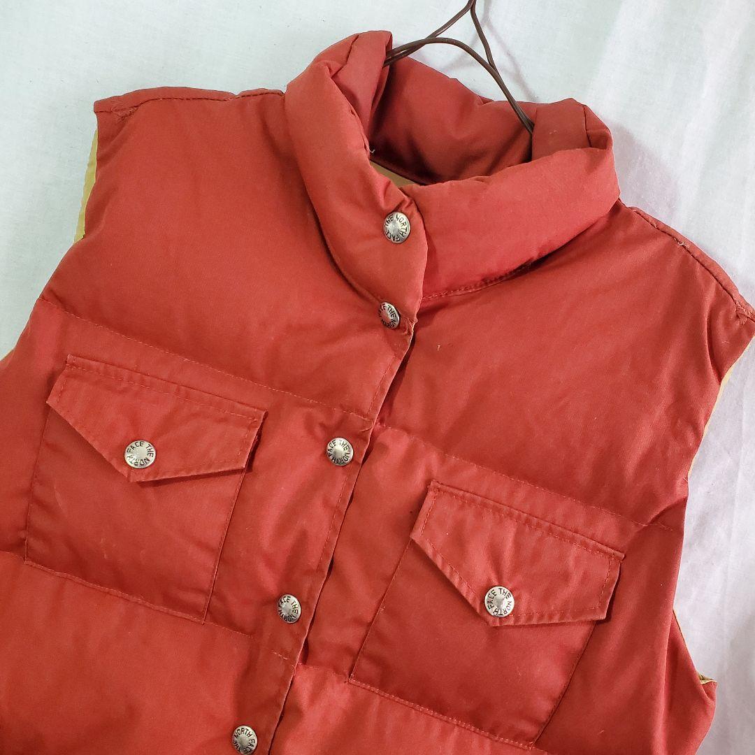 70's ノースフェイス 茶タグ 中綿ベスト USA製 レディース アウトドア