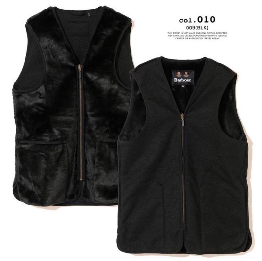 【Barbour】フロントジップ ファー ライナー ベスト BLACK40 フロントジップ ファー ライナー ベスト レギュラーフィット （ユニ