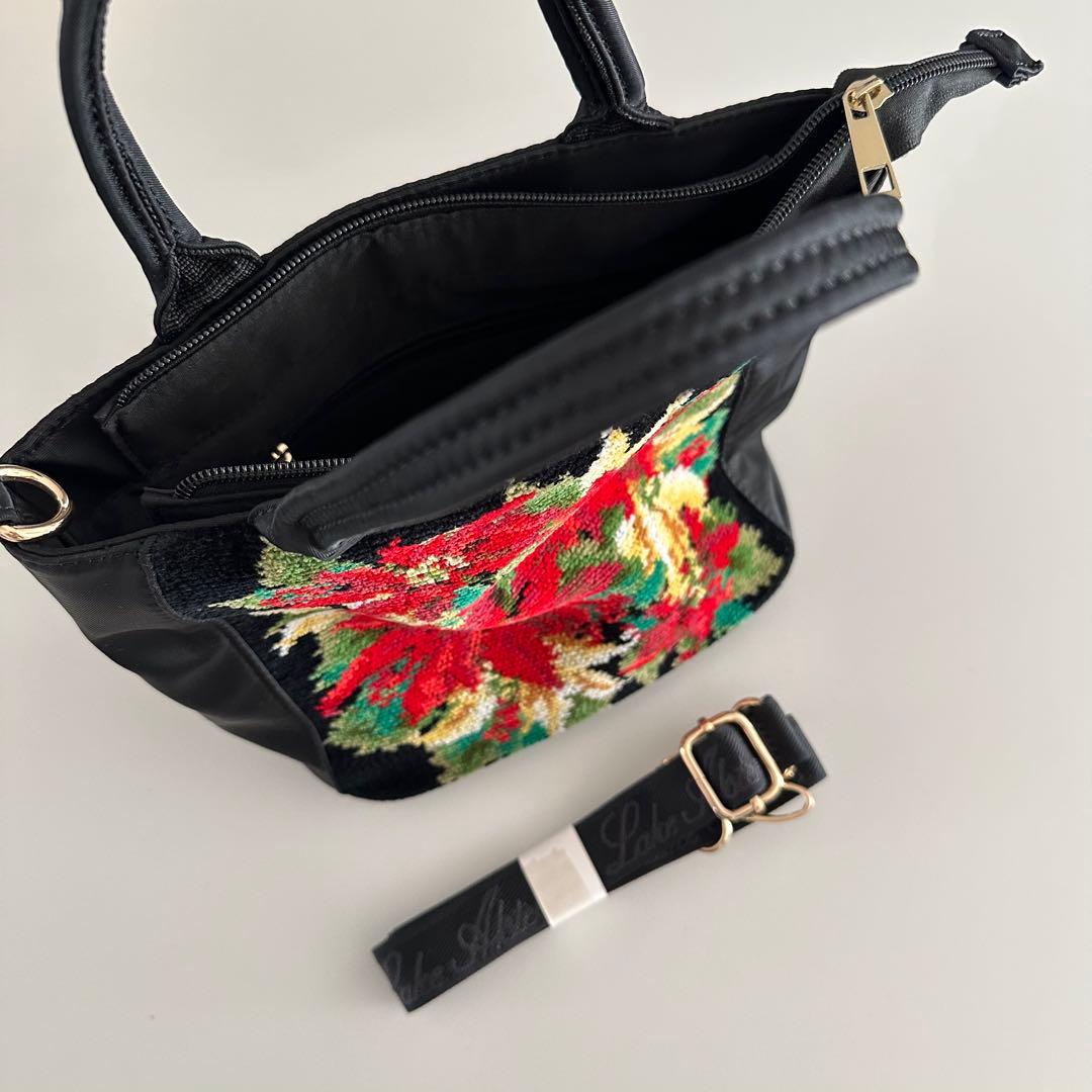 新品】FEILER フェイラー ハンドバッグ 花柄 ブラック ショルダー