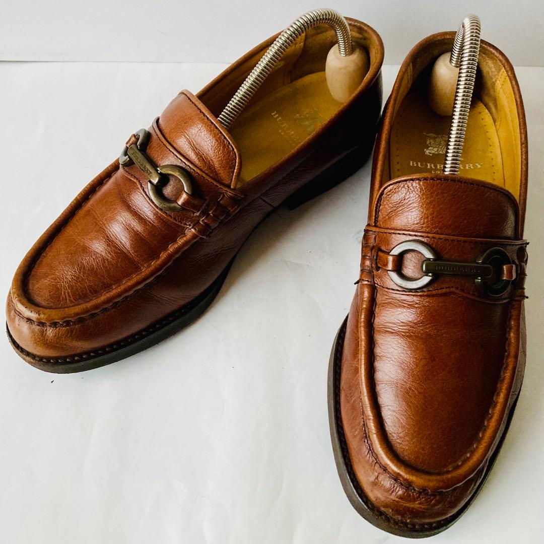BURBERRY バーバリー 茶色 ビットローファー 24.5cm 除菌・消臭済