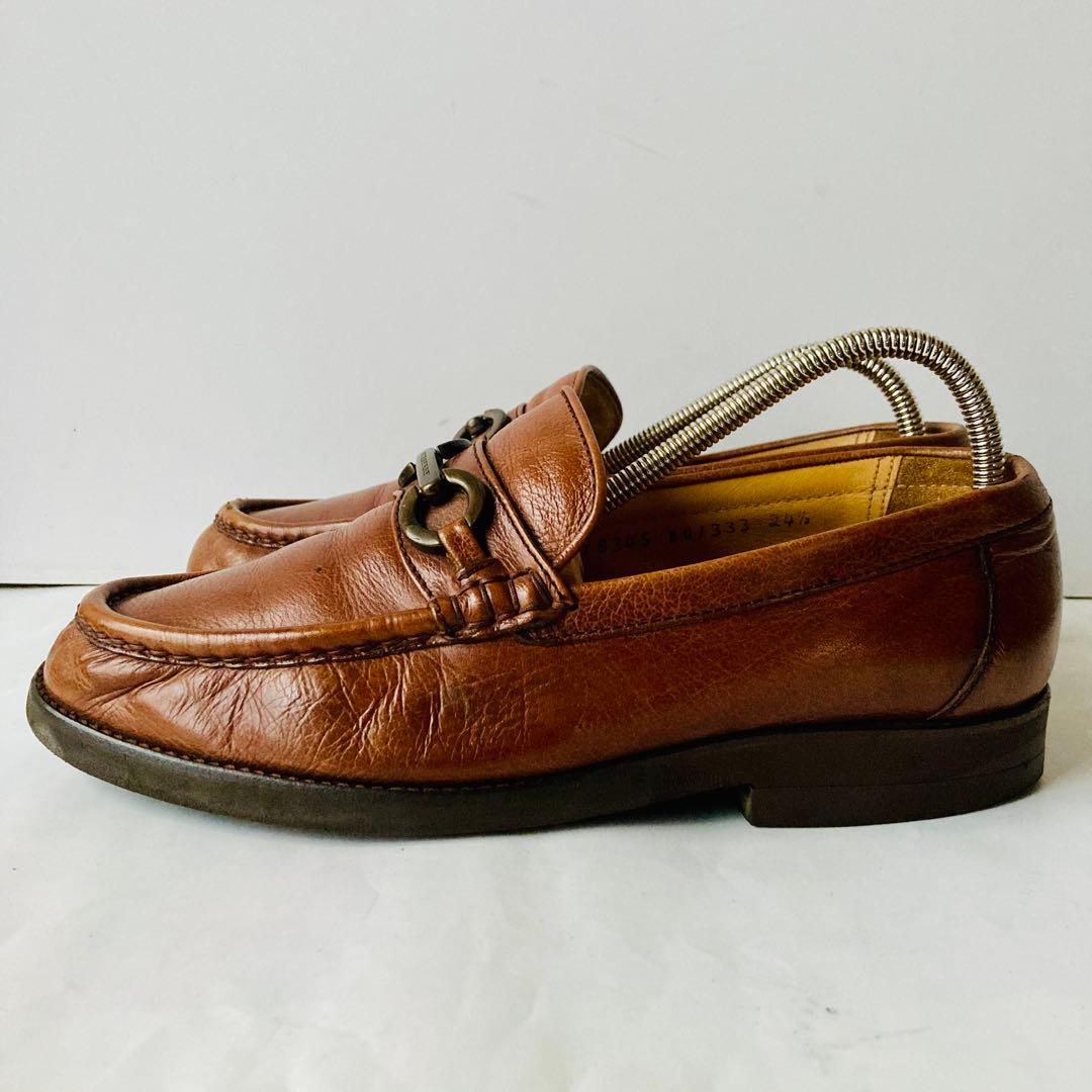 BURBERRY バーバリー 茶色 ビットローファー 24.5cm 除菌・消臭済