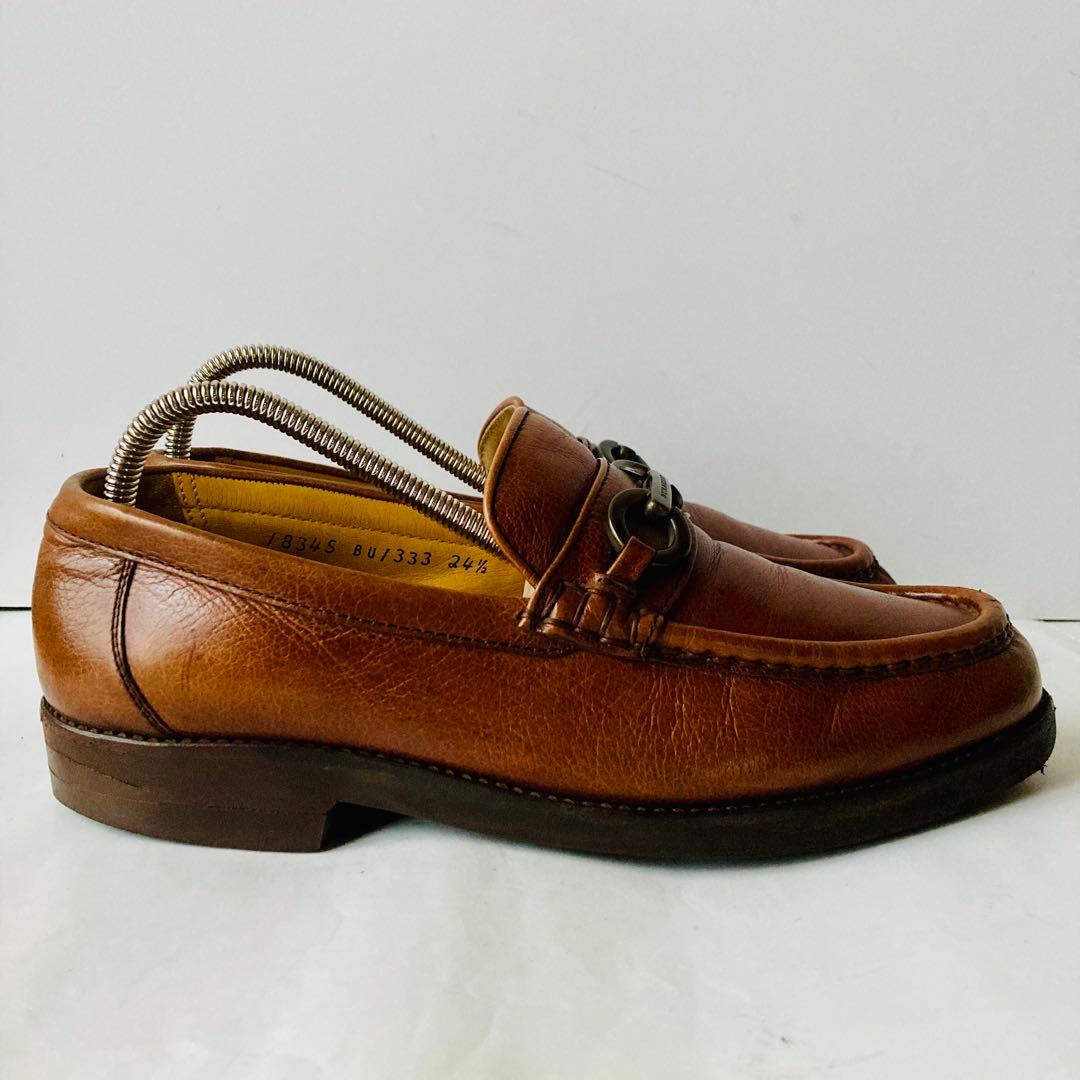 BURBERRY バーバリー 茶色 ビットローファー 24.5cm 除菌・消臭済