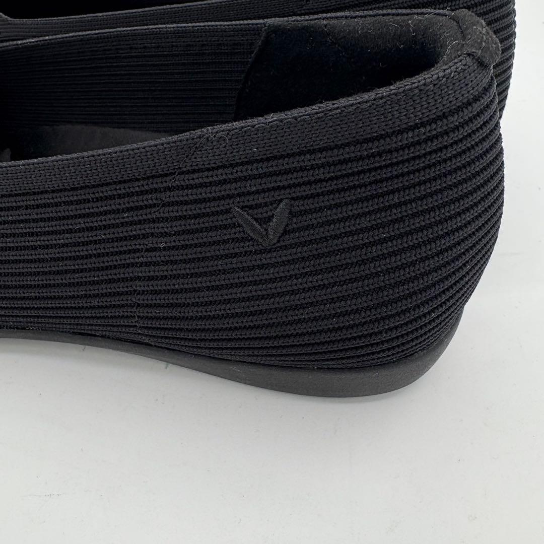 【未使用】ビバイア　【24.5cm】フラットシューズ　スクエア　Vカットブラック