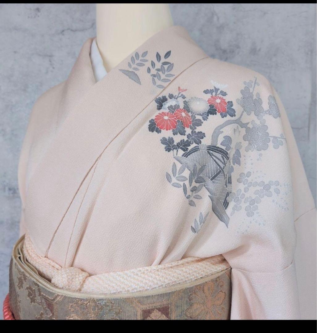 正絹訪問着 フルセット 薄ピンク トールサイズ 茶屋辻 友禅 花 - メルカリ