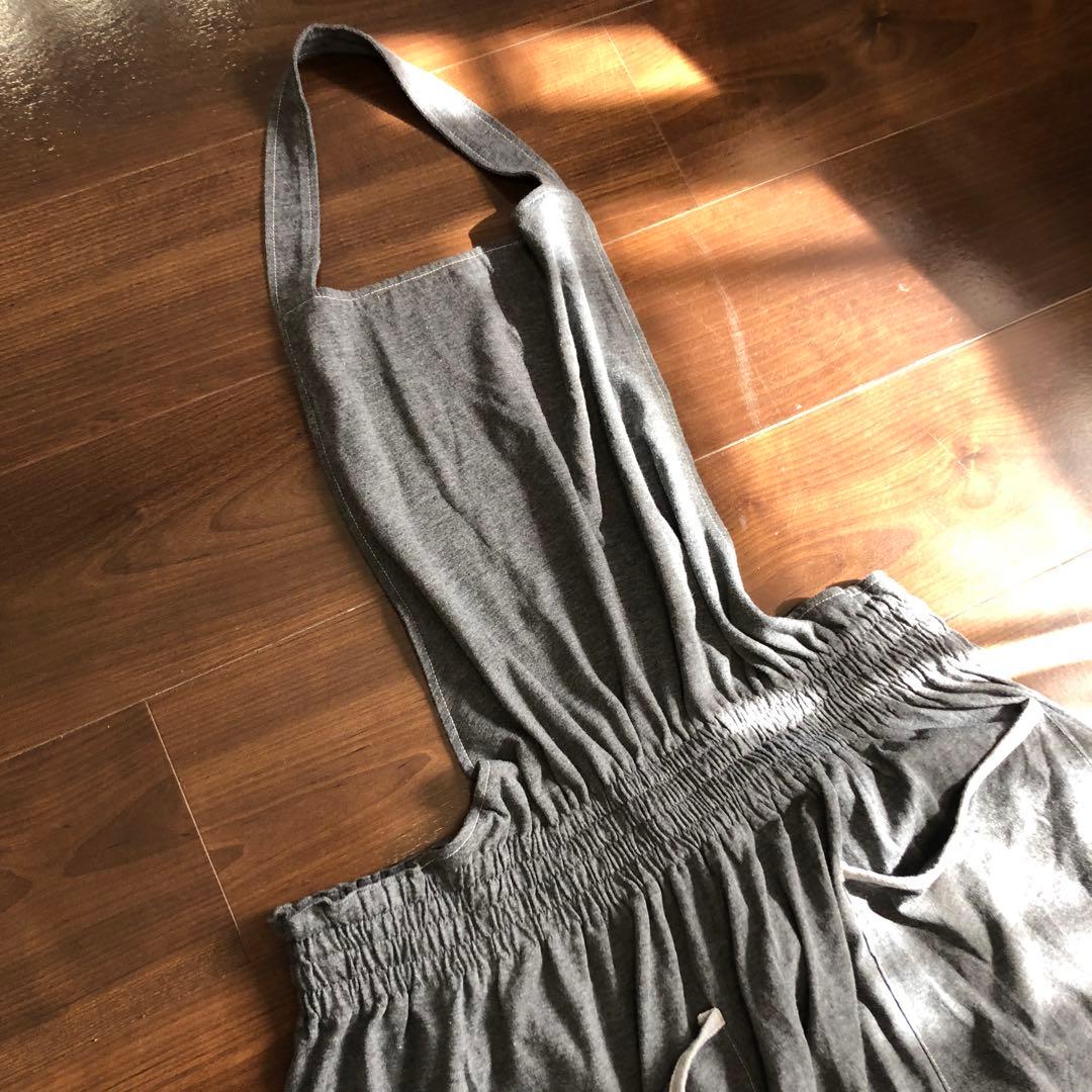 Y's for living ワイズ エプロンワンピース ロング丈 グレー - メルカリ
