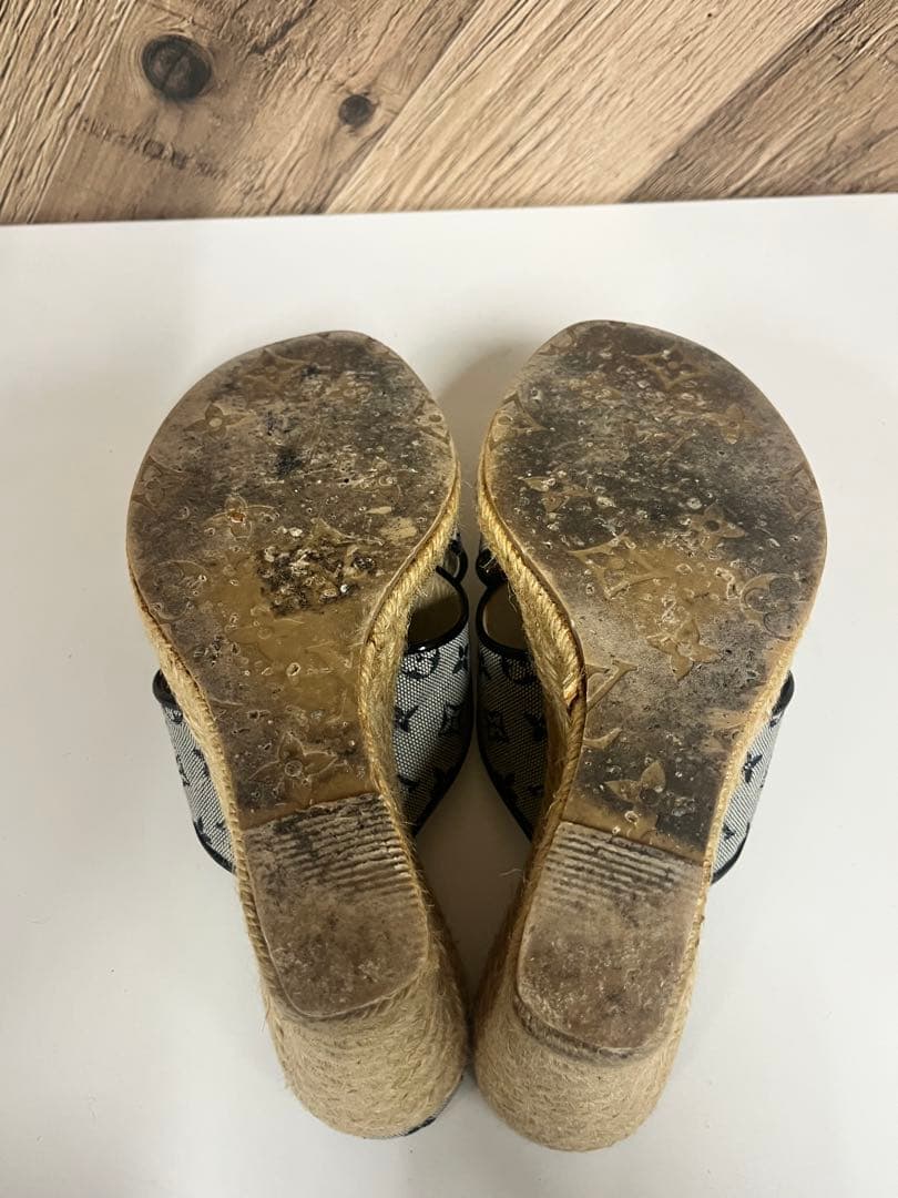 Louis Vuitton ルイヴィトン エスパドリーユ サンダル グレー LOUIS