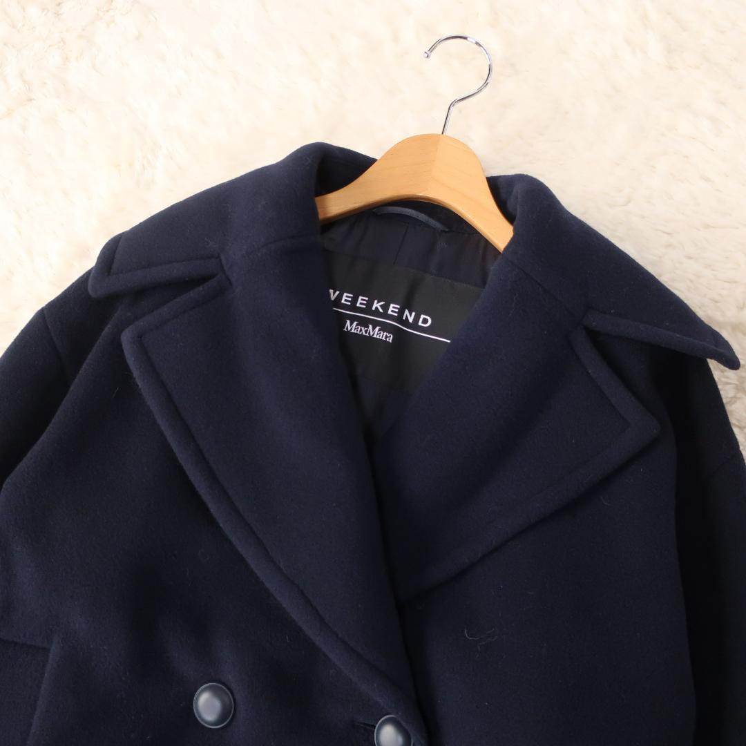 Weekend Max Mara Pコート ショート丈 ウール ネイビー 40 - メルカリ