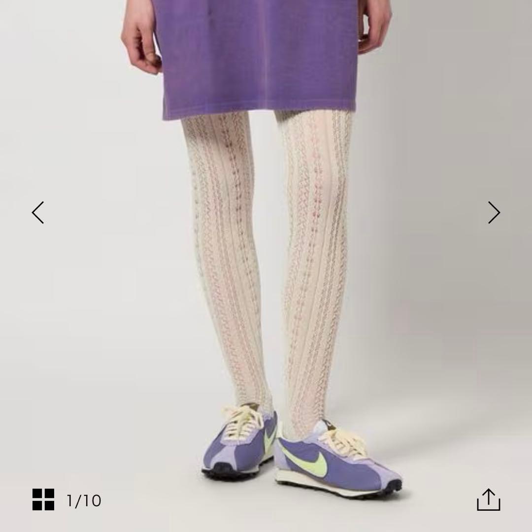 新品未使用【ROKU ロク】レースタイツ　オフホワイト　即完売品 フラワー/リボンモチーフレースタイツ | CL6246018 | その他1