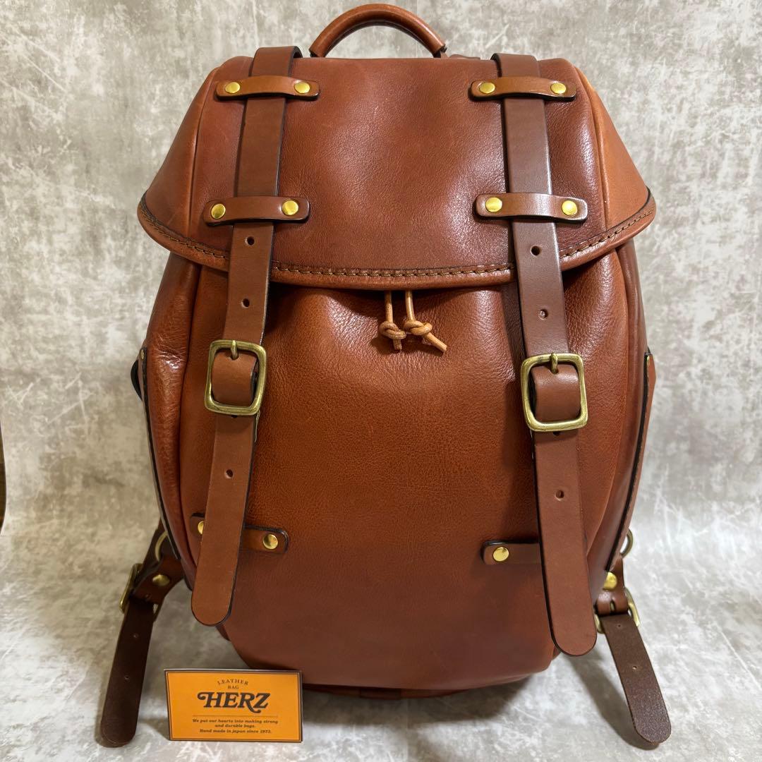 H19 HERZ ヘルツ オールレザー リュック ブラウン ベルト 松本潤 良品