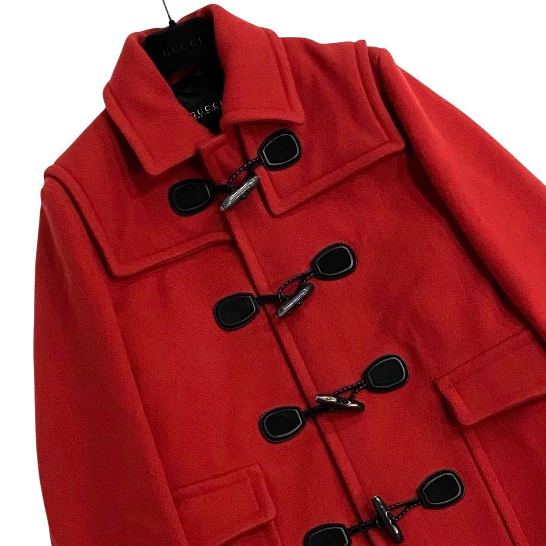 15-16AW☆ミケーレ期☆グッチ ダッフルコート 赤 メンズ 48 イタリア製