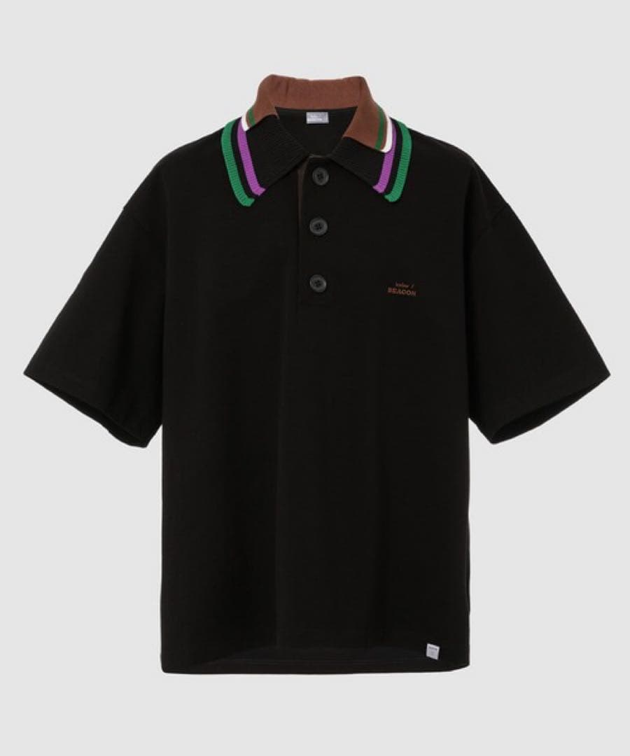 kolor BEACON カラービーコン　ブラックポロシャツ　半袖 kolor BEACON（カラービーコン）の「25SBM- T09235（ポロシャツ）」 - WEAR