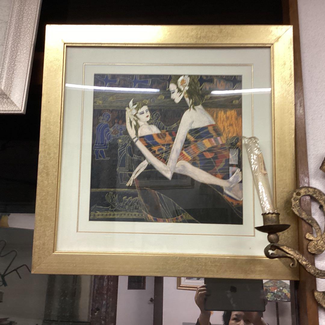 中国刺繍　タイトル「母と子」モチーフテインシャンクワン　　保証証ありー 生後5ヶ月経ったけど、やっと娘のメモリアルボックス作った