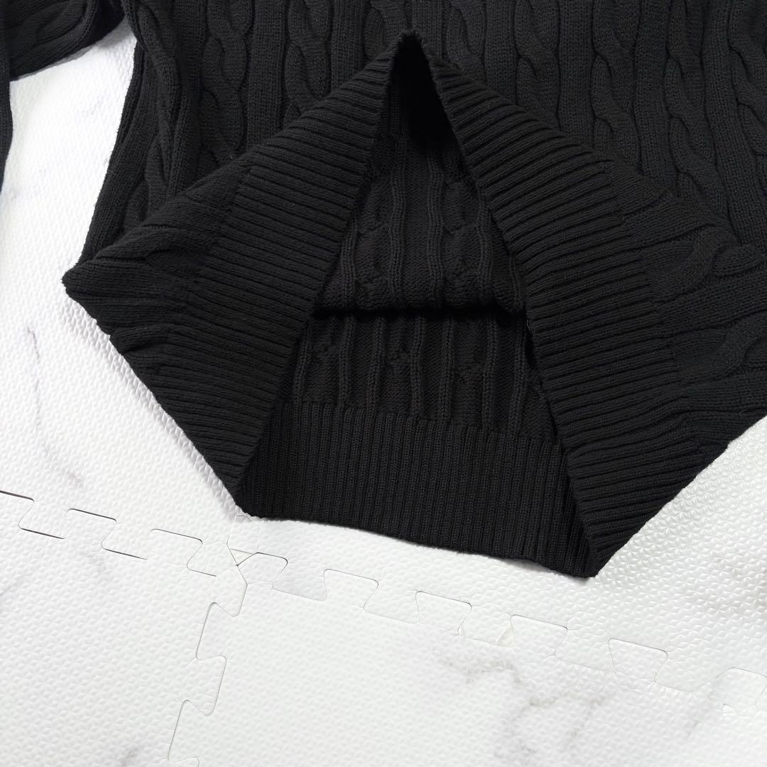✨美品✨ ポロラルフローレン現行QR黒 ケーブルニットM - メルカリ