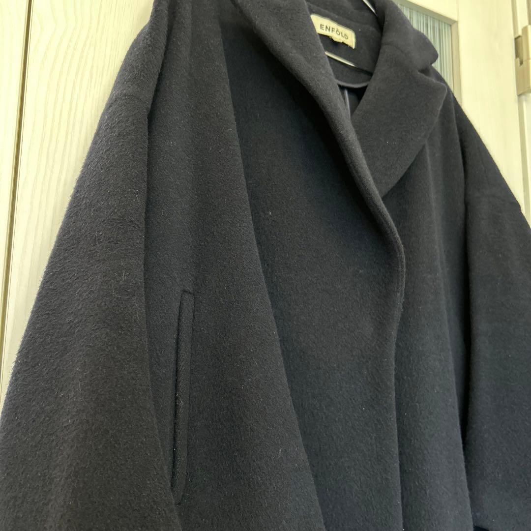 ENFOLD/エンフォルド】ショートビーバーAラインコート ネイビー 36 S