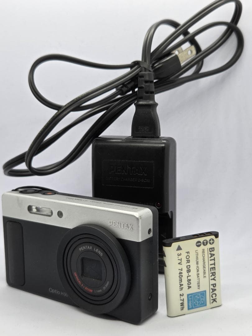 【可愛いすぎるコンデジ】PENTAX optio H90 ブラック×シルバー 可愛いすぎるデジカメ】PENTAX optio H90 ブラック×シルバー