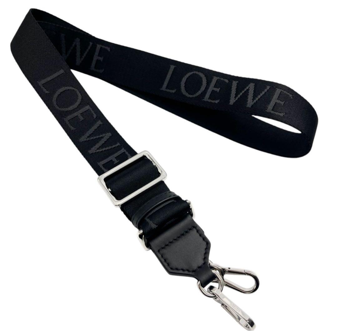 LOEWE ロエベ ウェビングストラップ ショルダー シルバー LOEWE（ロエベ） アナグラム ショルダーストラップ GP×ファブリック