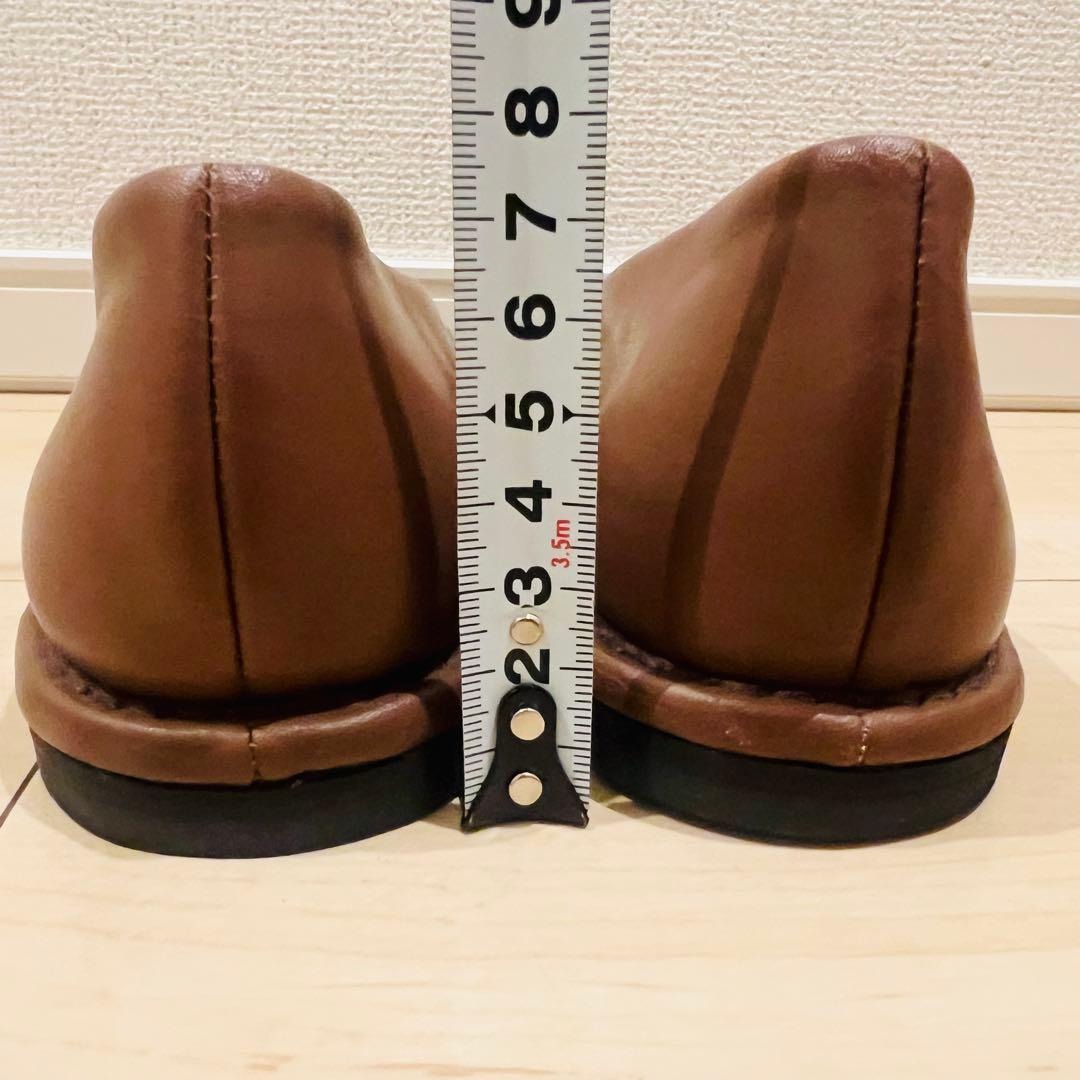 未使用に近い】ペリーコサニー パンプス レザー フラット ブラウン