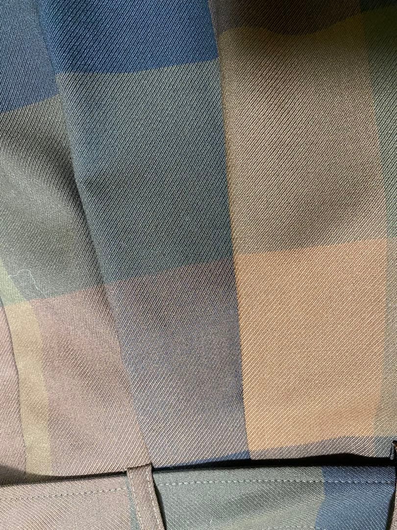 DAKS ガウチョパンツ ウエストリボン付き ブラウン系 チェック