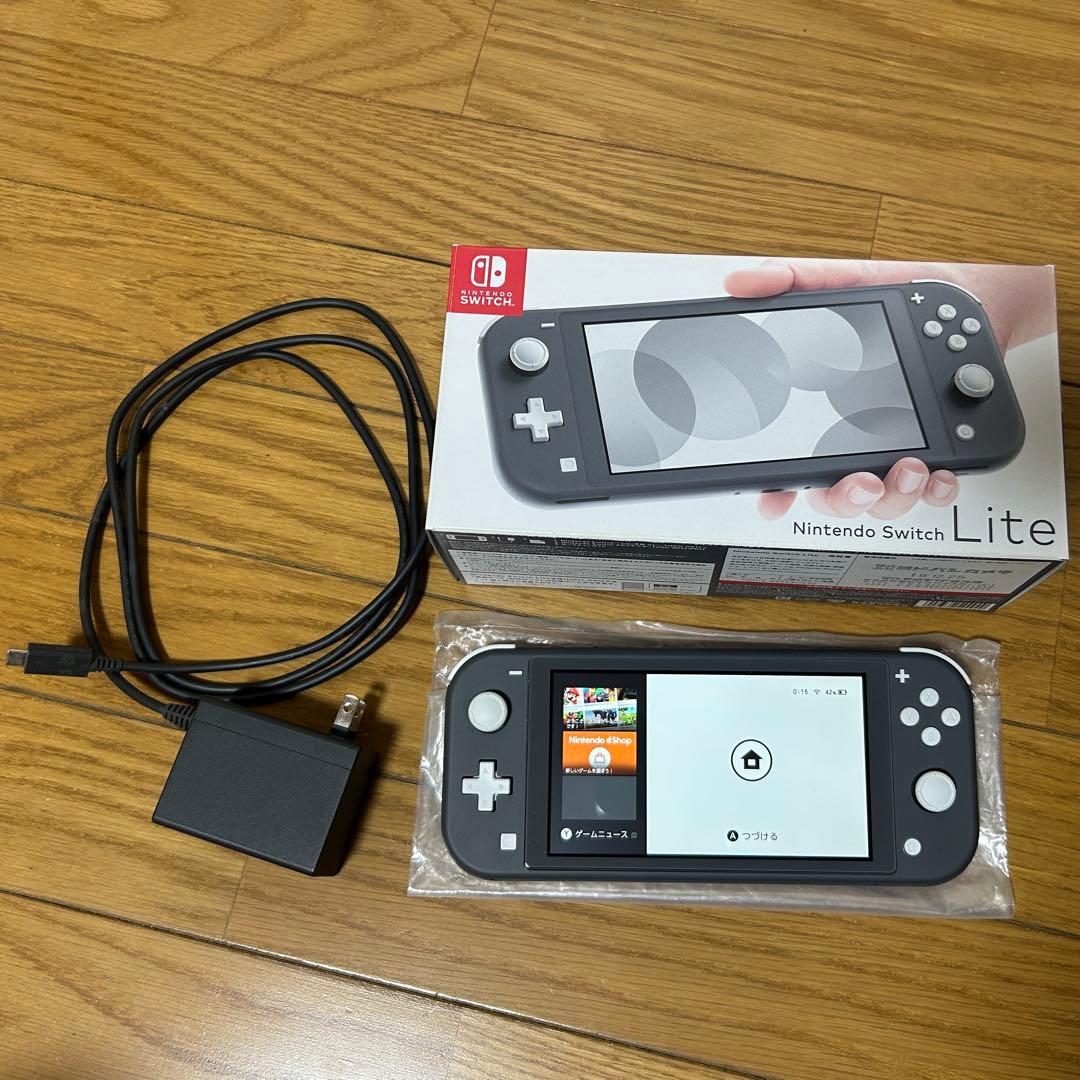 Nintendo Switch Lite グレー 本体 充電器付き - メルカリ