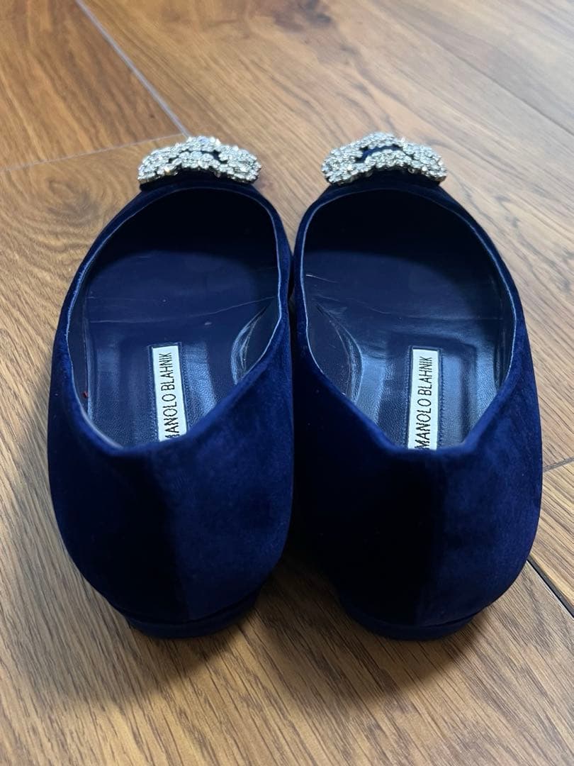Mimi 様専用MANOLO BLAHNIK ネイビー フラットシューズ36