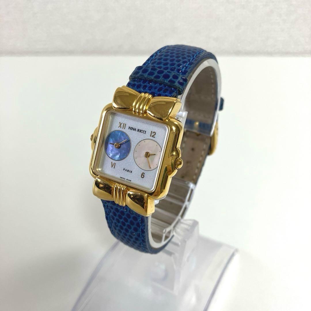 NINA RICCI ニナリッチ 腕時計 W974 デュアルタイム リボン - メルカリ