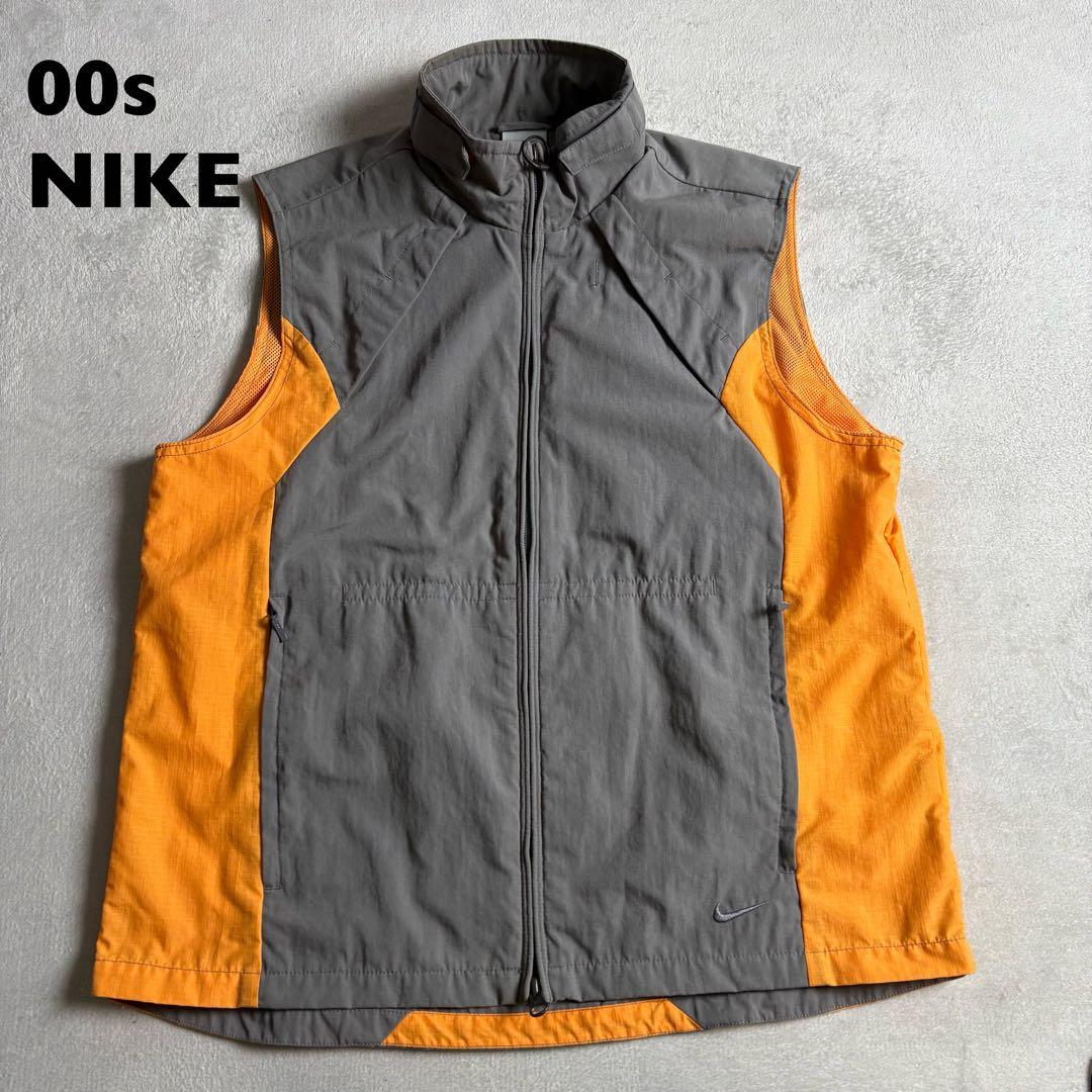 00s NIKE バイカラー ナイロンベスト メッシュライナー スポーツ