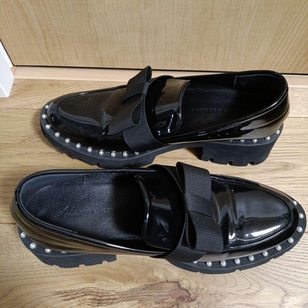 ドノバン アキロン DONOBAN ブラックパール装飾ローファー ローファー