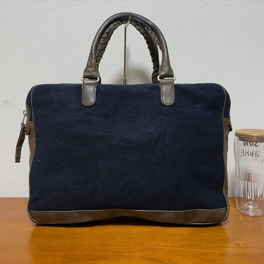 《美品》BALENCIAGA（バレンシアガ）レザー ハンドバッグ ネイビー