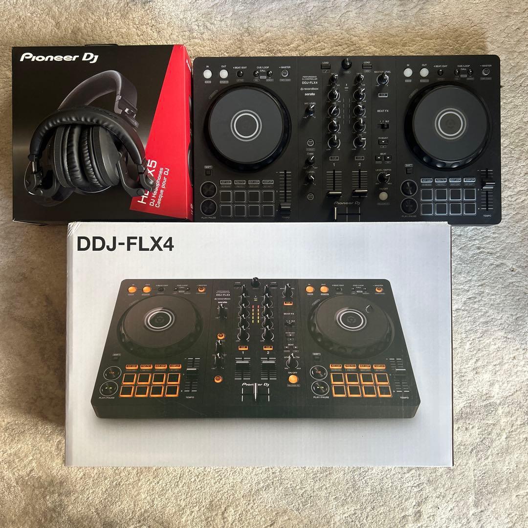 DDJ-FLX4 HDJ-X5 セット Pioneer DJ DDJ-FLX4, HDJ-X5 Headphones and VM-50 Speakers Complete