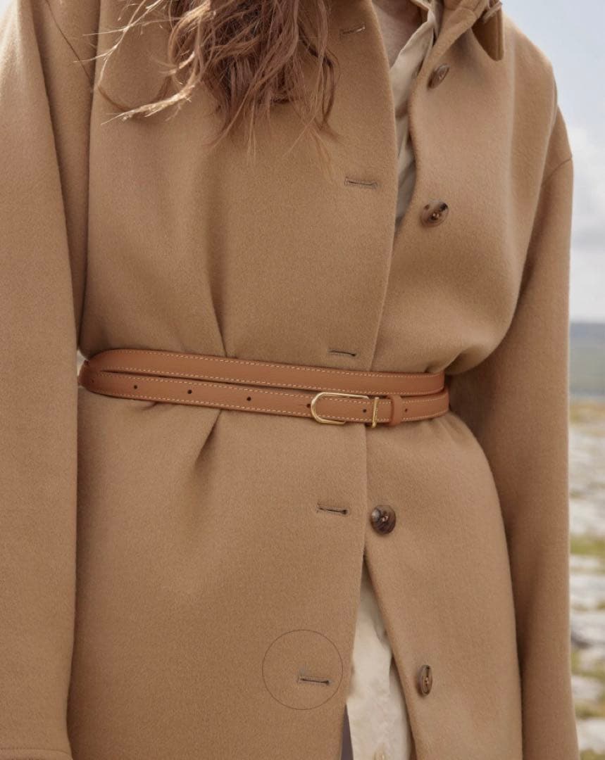 極美品☆POLENE ポレーヌ スキニー Umi ベルト ブラックテクスチャード