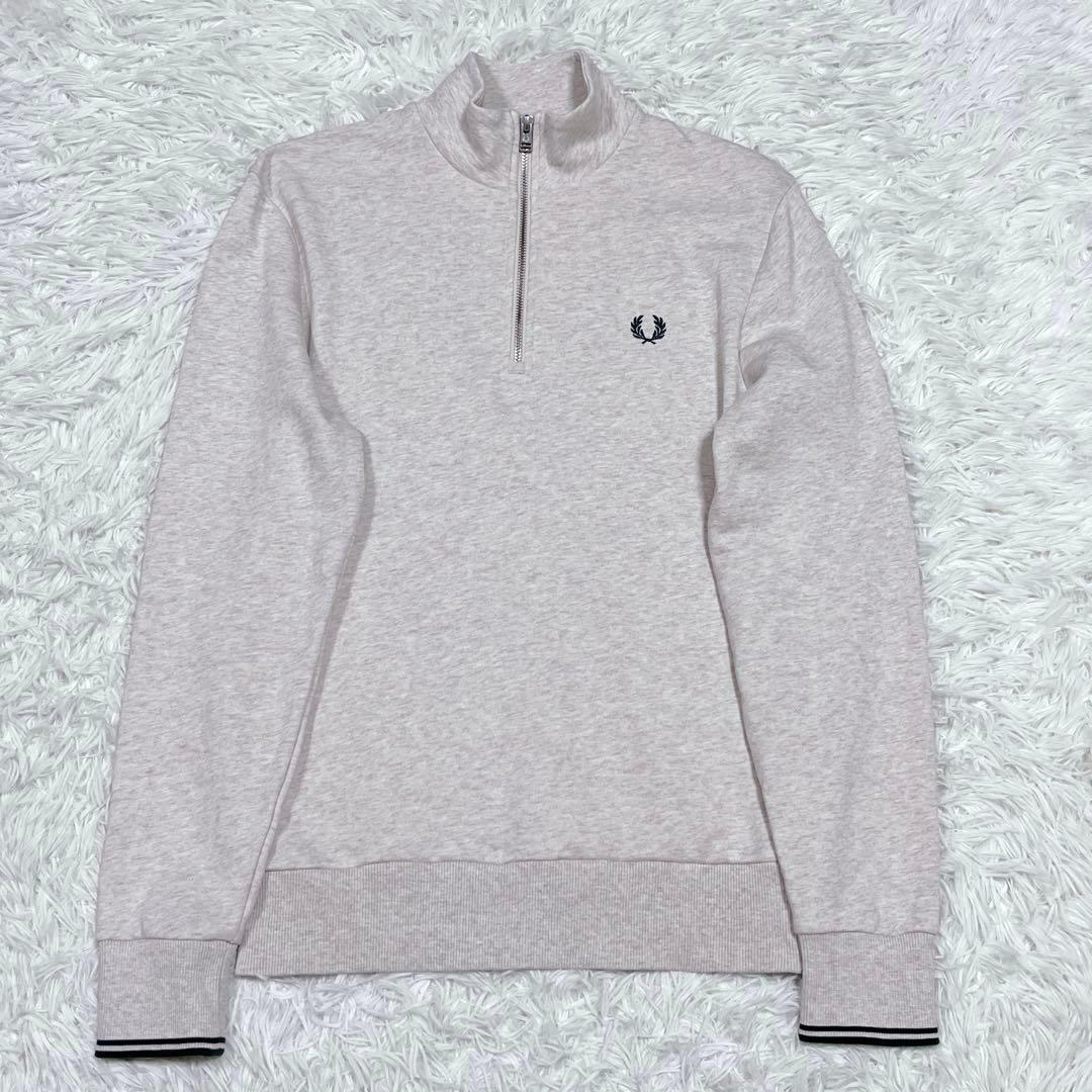 フレッドペリー ハーフジップスウェットトレーナー M3574 ベージュ S