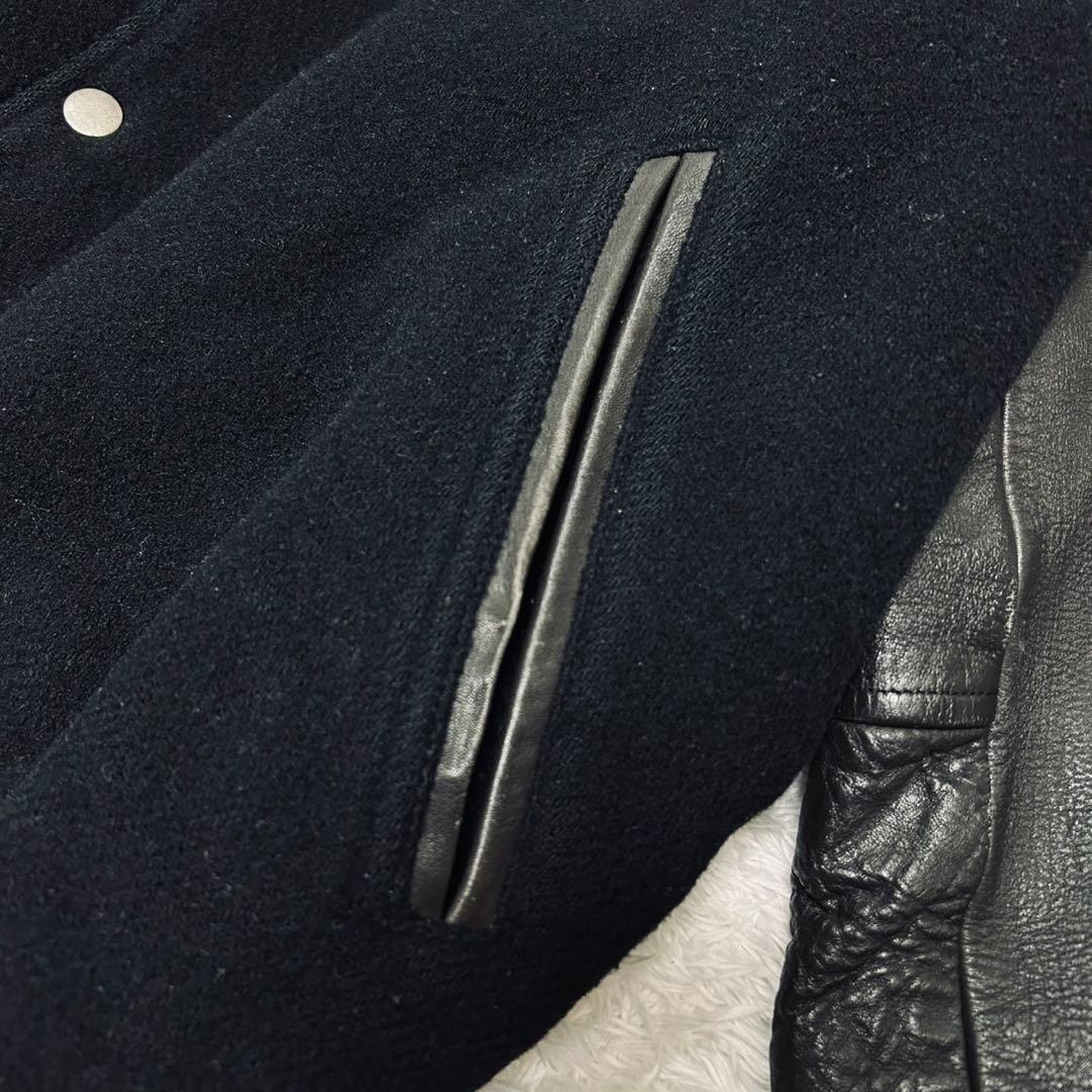 激レア メンズビギ 幻の スタジャン 80s アーチロゴ 日本製 レザー L